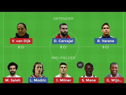 RM VS LIV ll REAL MADRID VS LIVERPOOL CHAMPIONS LEAGUE DREAM 11 TEAMS AND PROBABLE 11