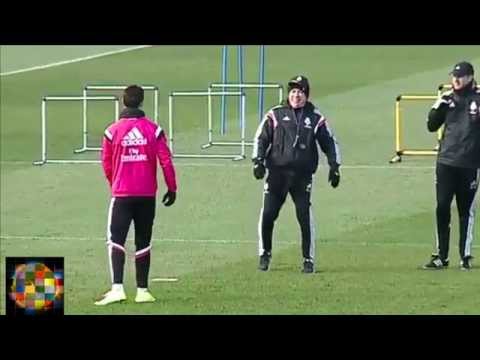 Cristiano Ronaldo and Ancelotti Compare Leg Flexibility in Real Madrid Training 2015 | Challenges