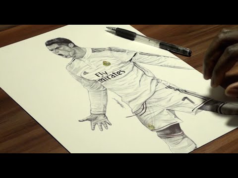 Cristiano Ronaldo Pen Drawing – Real Madrid C.F. – DeMoose Art