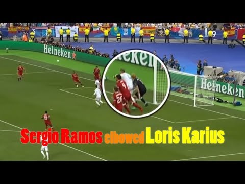 Sergio Ramos elbowed Loris Karius in the head moments before Liverpool keeper’s howler