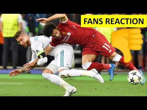 Fans Hatred Reaction To Sergio Ramos Foul On Mohamed Salah | Real Madrid vs Liverpool 3-1