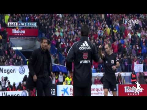 Big Fight Between Atletico Madrid Assistant coach vs Referee – Atletico vs Real Madrid 2/3/2014