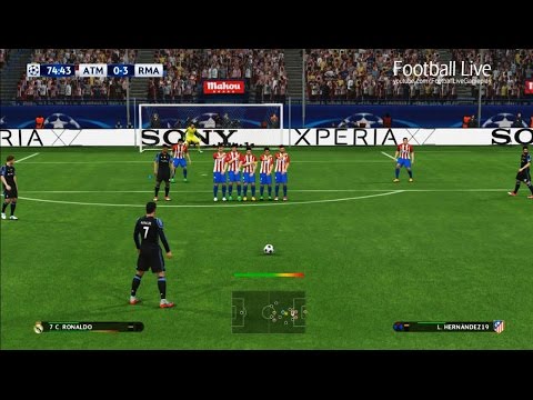 PES 2017 | Real Madrid vs Atletico Madrid | Ronaldo Free Kick Goal | UEFA Champions League (UCL)