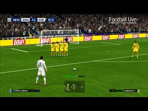 PES 2017 | Real Madrid vs FC Porto | C.Ronaldo Free Kick Goal & Full Match | UEFA Champions League