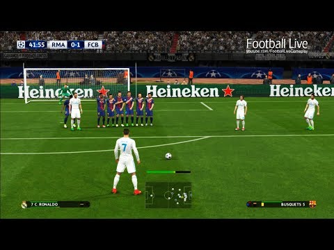 PES 2017 | Real Madrid vs Barcelona | C.Ronaldo Free Kick Goal & Full Match | UEFA Champions League