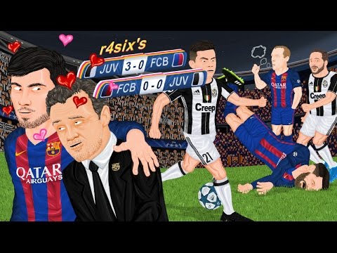Parodia animada del Barcelona 0-0 Juventus y Juventus 3-0 Barcelona de Champions League