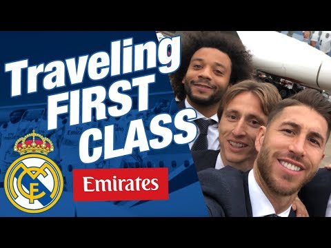 Real Madrid players traveling FIRST CLASS Emirates A380 | VLOG