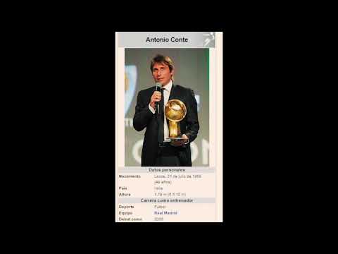 Antonio Conte nuevo entrenador Del Real Madrid según la wikipedia