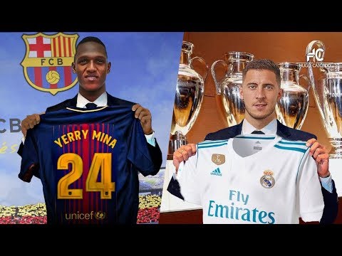 YERRY MINA LLEGA A BARCELONA Y HAZARD AL REAL MADRID? Confirmed winter transfers 2018. Hazard,Mina