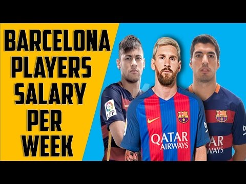 Barcelona player salaries per week 2017 || Ft  messi,neymar,Suarez etc .