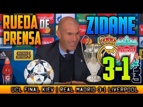 REAL MADRID 3-1 LIVERPOOL RUEDA DE PRENSA de ZIDANE CAMPEON FINAL Champions (26/05/2018)