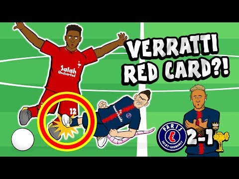 ?VERRATTI RED CARD?!? PSG vs Liverpool 2-1(Parody Goals Highlights Champions League Neymar Bernat)