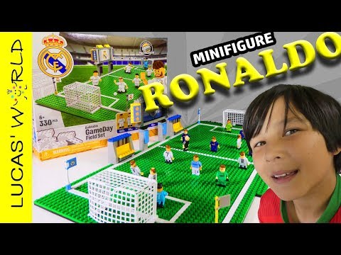 REAL MADRID Oyo Sports Building Play Set UNBOXING RONALDO MESSI Figure Kids Toys Review