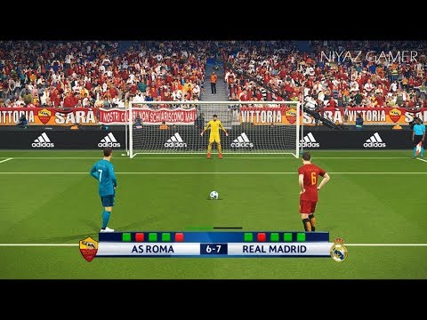 AS ROMA vs REAL MADRID | UEFA Champions League – UCL | Penalty Shootout | PES 2018 Gameplay PC