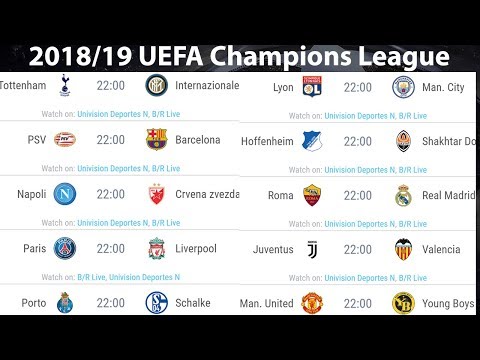 2018/19 UEFA Champions League Fixtures, UCL Schedule for Matches