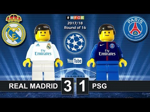 Real Madrid vs PSG Paris Saint-Germain 3-1 • Champions League 2018 (14/02/2018) Goals Lego Football