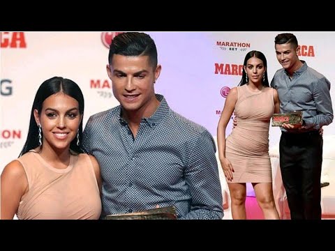 Cristiano Ronaldo lovingly hugs his glamorous girlfriend Georgina Rodriguez at Marca Legend award