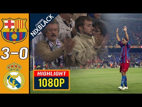 Ronaldinho real madrid standing ovation Barcelona 3-0 Real Madrid 2005 Laliga Highlights FHD/1080P