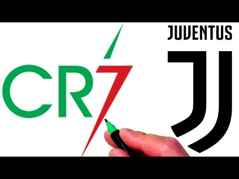Drawing Cristiano Ronaldo CR7 and Juventus FC Logos