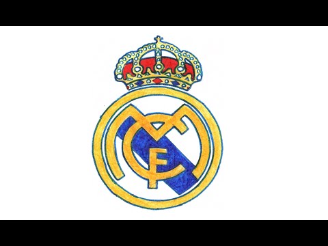 Come disegnare il logo del Real Madrid passo dopo passo (calcio spagnolo, CF)