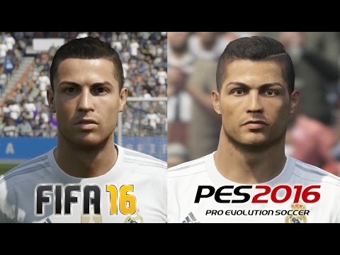 FIFA 16 vs PES 2016 REAL MADRID Face Comparison