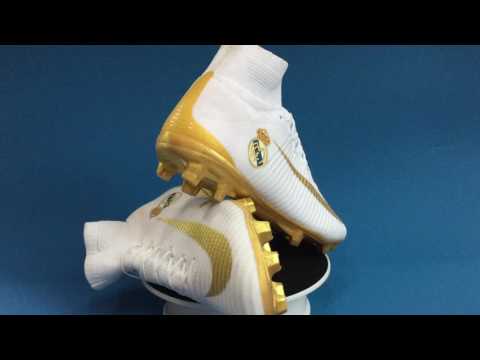 2016 Review nike mercurial superfly FG — Real Madrid Logo –Team Home Colorway  White/Gold