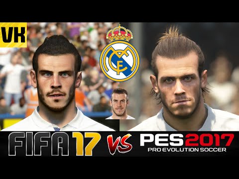 FIFA 17 VS PES 2017 VS REAL LIFE REAL MADRID PLAYER FACES COMPARISON (Bale, Ronaldo etc)