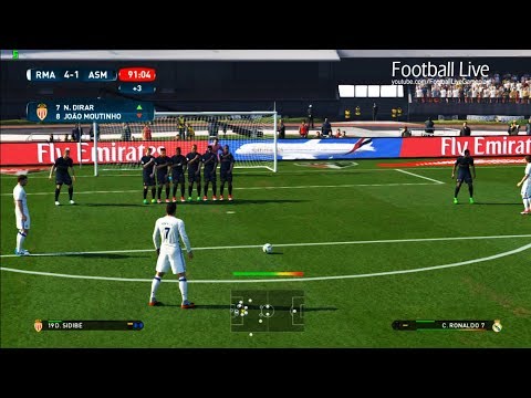 PES 2017 | Real Madrid vs AS Monaco | Cristiano Ronaldo Free Kick Goal & Full Match | Gameplay PC