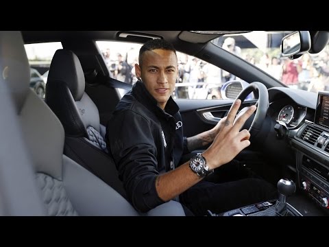 The FC Barcelona players get their new Audi cars