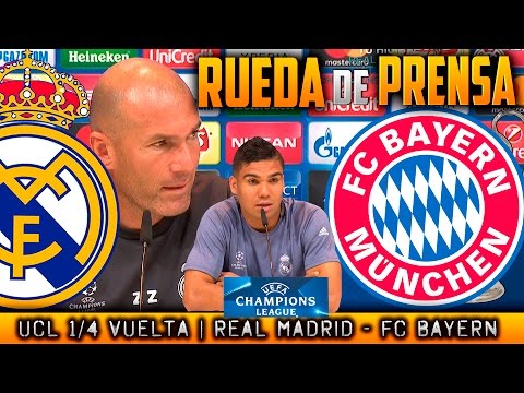 Real Madrid – FC Bayern München Rueda de prensa Champions Zidane y Casemiro