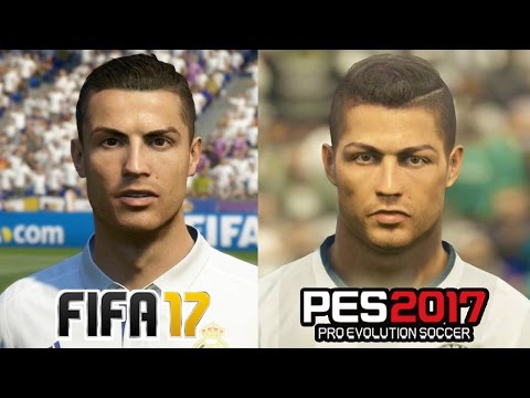 FIFA 17 vs PES 2017 REAL MADRID Face Comparison (Ronaldo, Bale, Ramos)