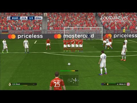 PES 2017 | Bayern Munich vs Real Madrid | Free Kick Goal & Poker Bale | UEFA Champions League