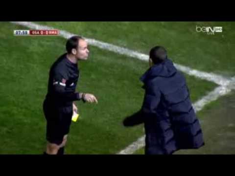 Osasuna Coach get Yellow Card After Making Angry the Referee!! |Real Madrid vs Osasuna 15/01/2014||