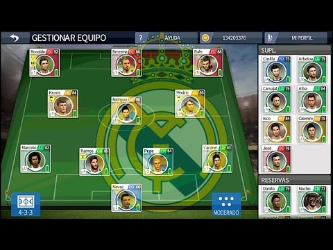 DESCARGAR LA PLANTILLA DE REAL MADRID CF PARA DREAM LEAGUE SOCCER 16 + MILLONES DE MONEDAS MOD