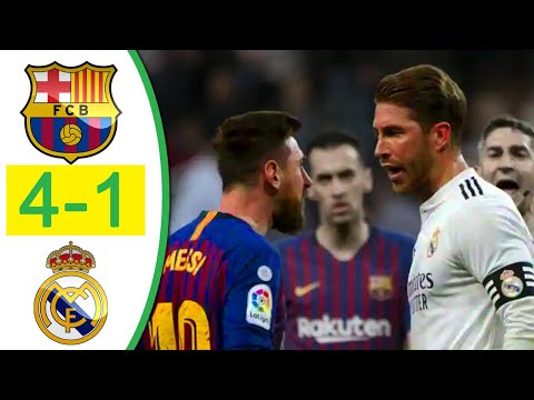 Barcelona vs Real Madrid 4-1 Extended Highlights & Goals (Last Match) HD