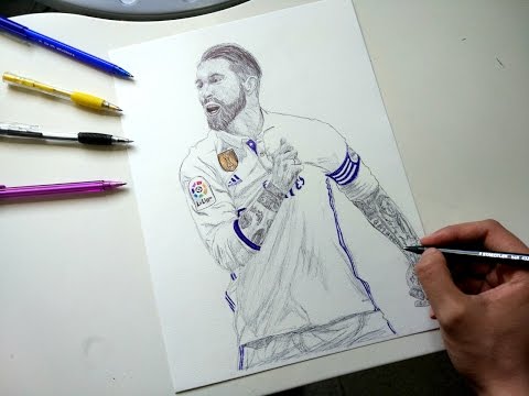 Sergio Ramos Pen Drawing – Real Madrid