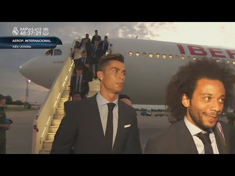 Llegada del REAL MADRID al AEROPUERTO de Kiev FINAL CHAMPIONS (24/05/2018)