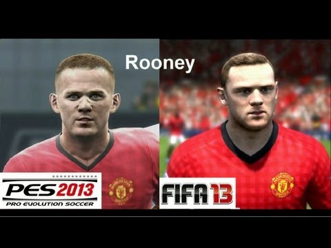 PES 2013 vs FIFA 13 FACE Comparison MANCHESTER UNITED