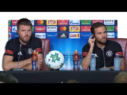 Michael Carrick & Juan Mata Pre-Match Press Conference – Real Madrid v Manchester United – Super Cup