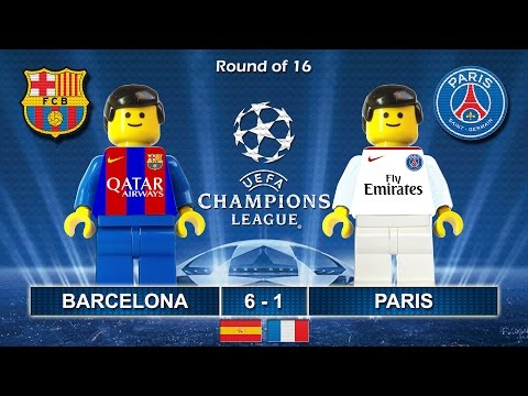 Barcelona vs PSG Paris Saint-Germain 6-1 • Champions League 2017 (08/03/2017) goal Lego Football